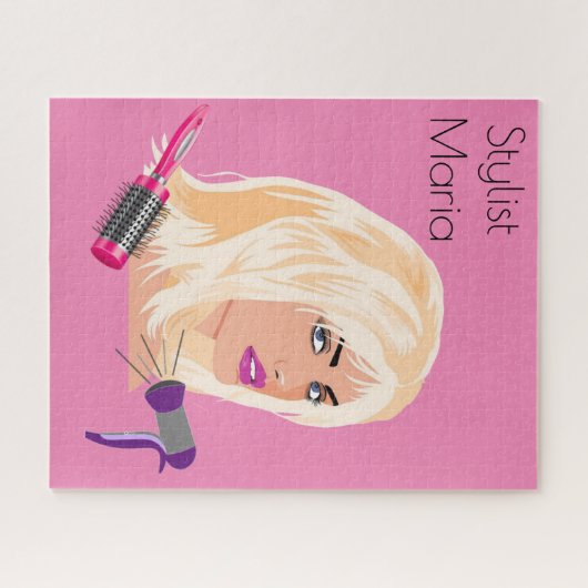 Roze penseel penseel penseel penseelroze legpuzzel (Horizontaal)