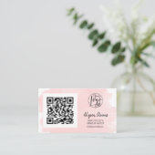 Roze penseelhaar make-up foto qr code logo visitekaartje (Staand voorkant)