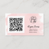 Roze penseelhaar make-up foto qr code logo visitekaartje (Voorkant)