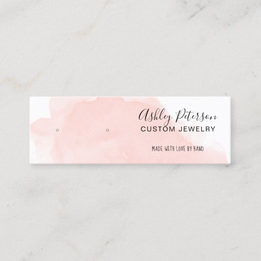 Roze penseeljuwelen oorscherm mini visitekaartje (Voorkant)