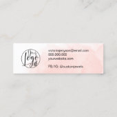 Roze penseeljuwelen oorscherm mini visitekaartje (Achterkant)