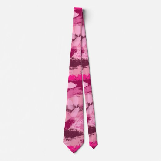 Roze penseelpatroon stropdas (Voorkant)