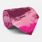 Roze penseelpatroon stropdas (Opgerold)