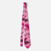 Roze penseelpatroon stropdas (Achterkant)