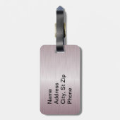 Roze penseelstaal en zwarte afdrukken bagagelabel (Achterkant verticaal)