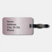 Roze penseelstaal en zwarte afdrukken bagagelabel (Achterkant horizontaal)