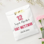 Roze penseelstreek Bat Mitzva Favors Bedankzakje (Gezegeld)
