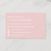 Roze penseelstreek en Visitekaartje van Spots Beau (Achterkant)