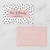Roze penseelstreek en Visitekaartje van Spots Beau (Voorkant / Achterkant)