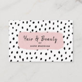 Roze penseelstreek en Visitekaartje van Spots Beau (Voorkant)