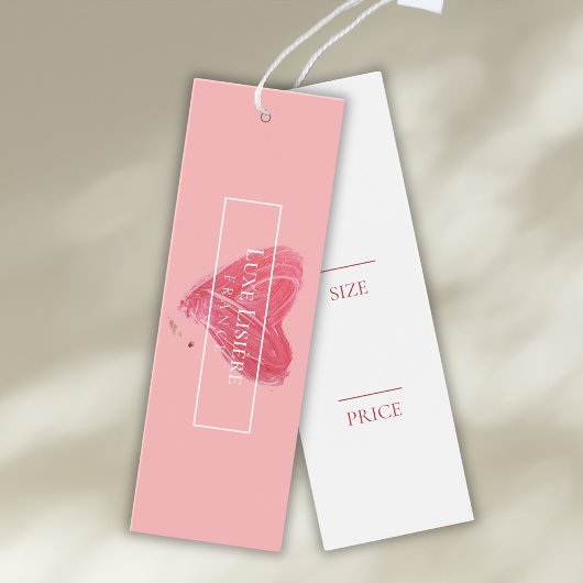 ROZE Penseelstreek Hang Labels | lippenstift Mini Visitekaartjes