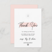 Roze penseelstreek - Hartelijk dank voor winkelen Bedankkaart (Voorkant / Achterkant)