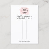 Roze penseelstreek logo sieraden haarclip display visitekaartje (Voorkant)