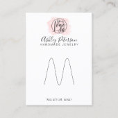 Roze penseelstreek logo sieraden ringhouder visitekaartje (Voorkant)