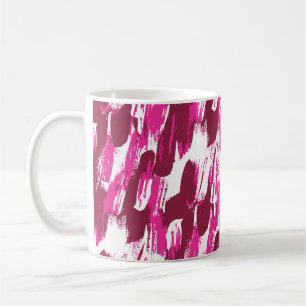 Roze penseelstreek modern naadloos patroon koffiemok