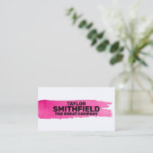 Roze penseelstreek visitekaartje (Staand voorkant)