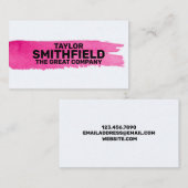 Roze penseelstreek visitekaartje (Voorkant / Achterkant)