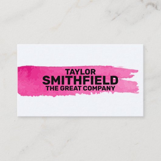 Roze penseelstreek visitekaartje (Voorkant)