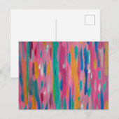 Roze penseelstreken Abstracte afdrukken Briefkaart (Voorkant / Achterkant)