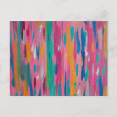 Roze penseelstreken Abstracte afdrukken Briefkaart (Voorkant)