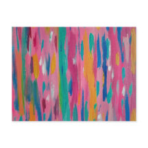 Roze penseelstreken Abstracte afdrukken