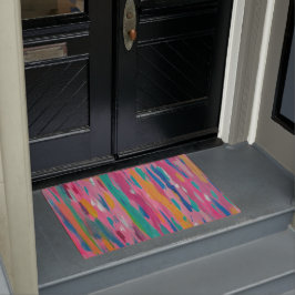Roze penseelstreken Abstracte afdrukken Deurmat