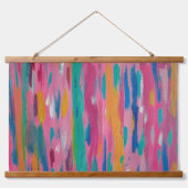 Roze penseelstreken Abstracte afdrukken Hangend Wandkleed (Voorkant)