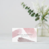 Roze penseelstreken Wit Modern Visitekaartje (Staand voorkant)