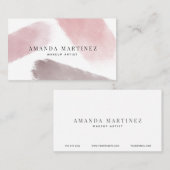 Roze penseelstreken Wit Modern Visitekaartje (Voorkant / Achterkant)