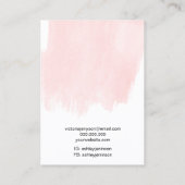 Roze penseelvormig logo juwelen oorscherm visitekaartje (Achterkant)