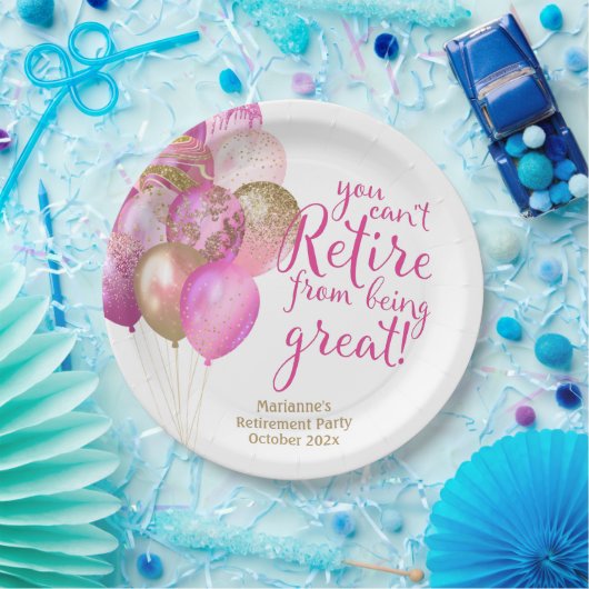 Roze pensioen grappig citaat papieren bordje (Feest)