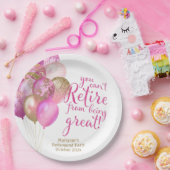 Roze pensioen grappig citaat papieren bordje (Feest)