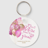 Roze pensioen grappig citaat sleutelhanger (Achterkant)