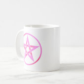 Roze Pentagram Pentacle Koffiemok (Voorkant links)