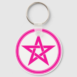 roze pentakel sleutelhanger