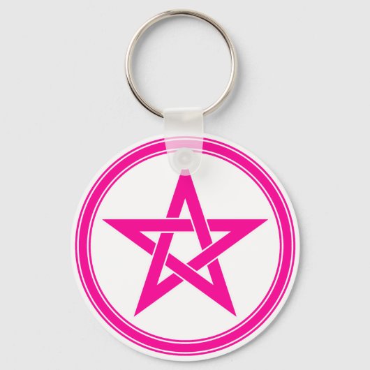 roze pentakel sleutelhanger (Voorkant)