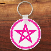 roze pentakel sleutelhanger (Voorkant)
