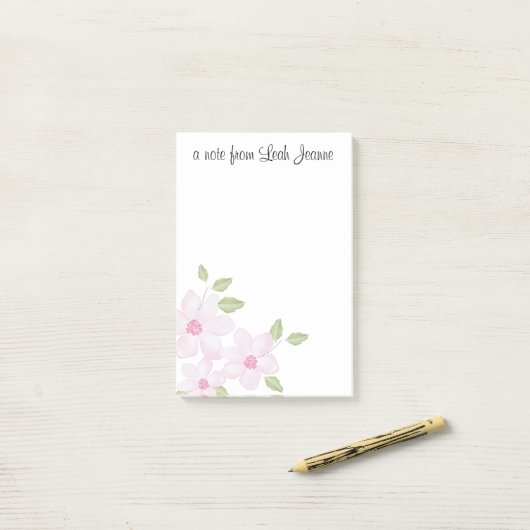  Roze Peonies Bouquet Post-it® Notes (Op bureau)