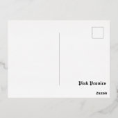 Roze Peonies Moederdag Folie Feestdagen Briefkaart (Achterkant)