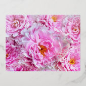 Roze Peonies Moederdag Folie Feestdagen Briefkaart (Voorkant)