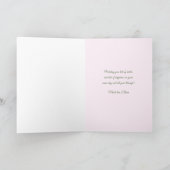 Roze Peonies Name Day Card Kaart (Binnen)