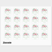 Roze PEONY bloemen GEPERSONALISEERD Vierkante Sticker (Vel)