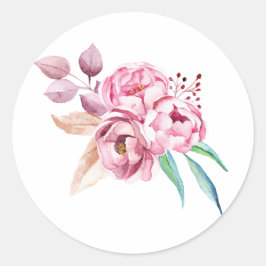 Roze PEONY bloemen Ronde Sticker