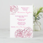 Roze Peony Bridal Shower Kaart (Staand voorkant)