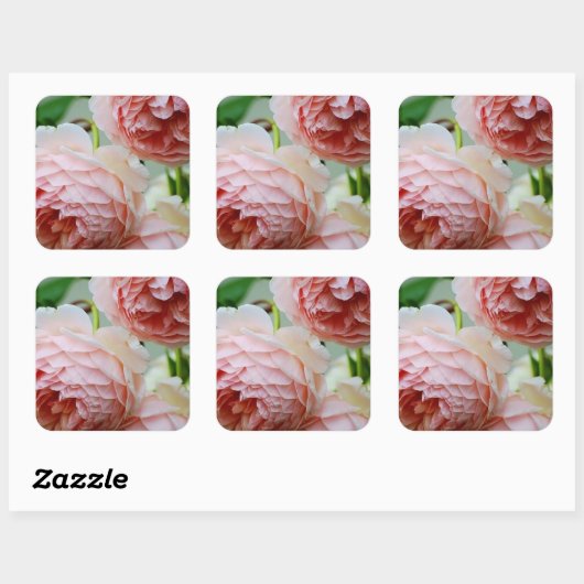 Roze Peony Envelope Seal Stickers (Vel)