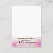 Roze Peony Flower-display Visitekaartje (Achterkant)