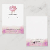 Roze Peony Flower-display Visitekaartje (Voorkant / Achterkant)