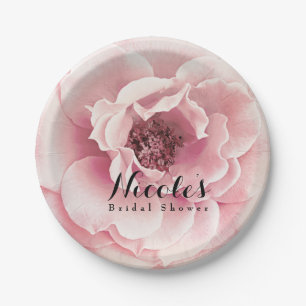 Roze Peony Flower Elegant Bloemen Custom Wedding Papieren Bordje