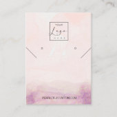 Roze Peony Flower ketting oorringen display Busi Visitekaartje (Voorkant)