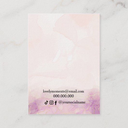 Roze Peony Flower ketting oorringen display Busi Visitekaartje (Achterkant)